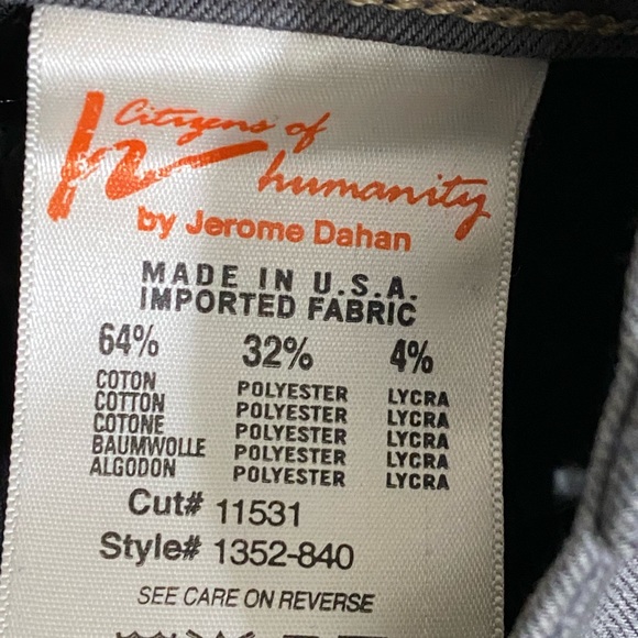 NWOT CITIZENS OF HUMANITY SKINNY JEANS SIZE 30 Color- GRAY - Picture 5 of 10